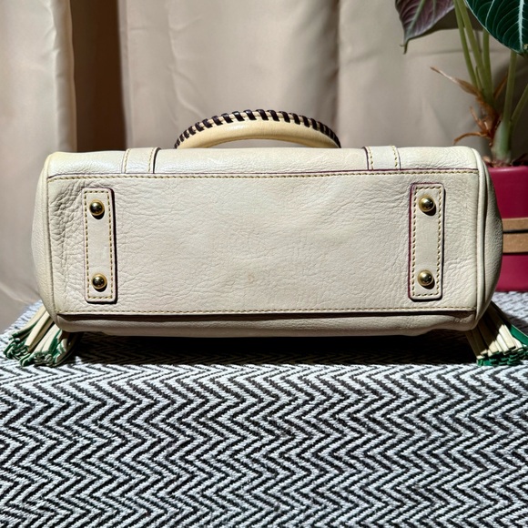 Dooney & Bourke Florentine Leather Whipstitch Satchel - Cream/Bone - 2015-2017 - Picture 13 of 16